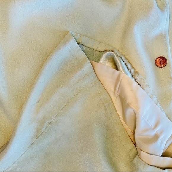 Vintage 70s Mint Green Jumpsuit & Crop Jacket: Saks Fifth Ave Palazzo Pants sz10 - Picture 17 of 17